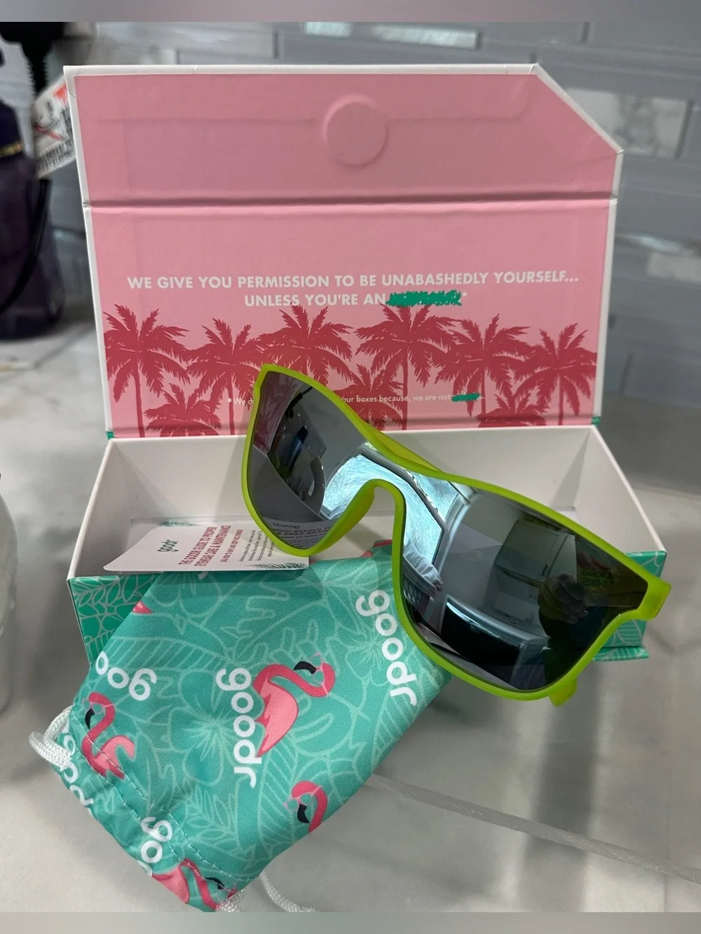 NWOT - Goodr VRG Naeon Flux Capacitor sunglasses